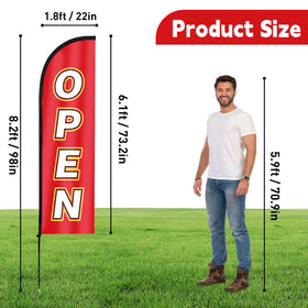 WODICY Open feather flag ground stake secures outdoor displays in wind.