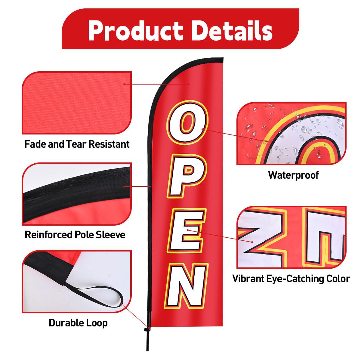 WODICY Open feather flag storage bag for easy transport and storage.
