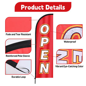 WODICY Open feather flag storage bag for easy transport and storage.