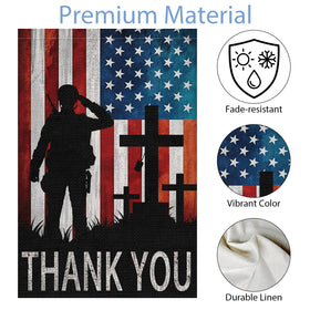Wodison 12x18 patriotic garden flag prints on both sides for versatile display.