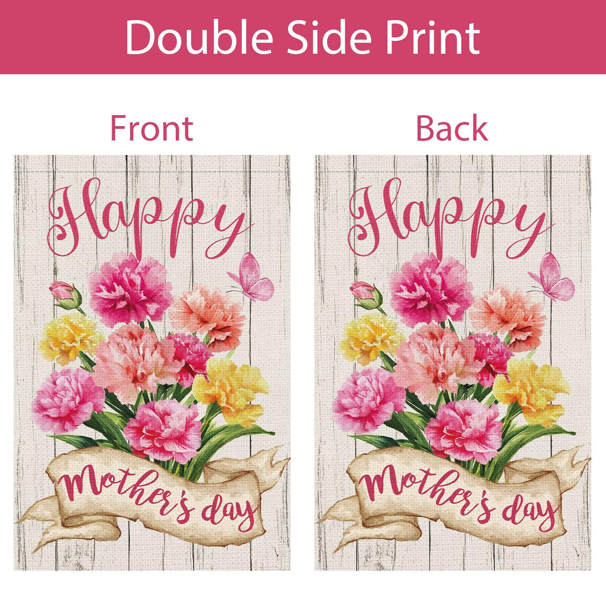 Wodison burlap double-sided flag stays vibrant; easy care for seasonal reuse