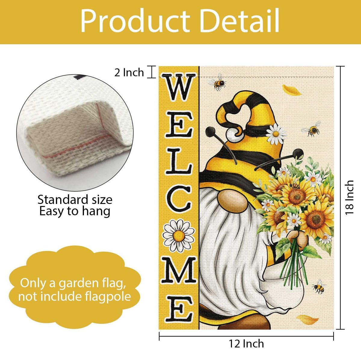 Wodison double-sided flag ensures visibility from both sides in outdoor spaces.