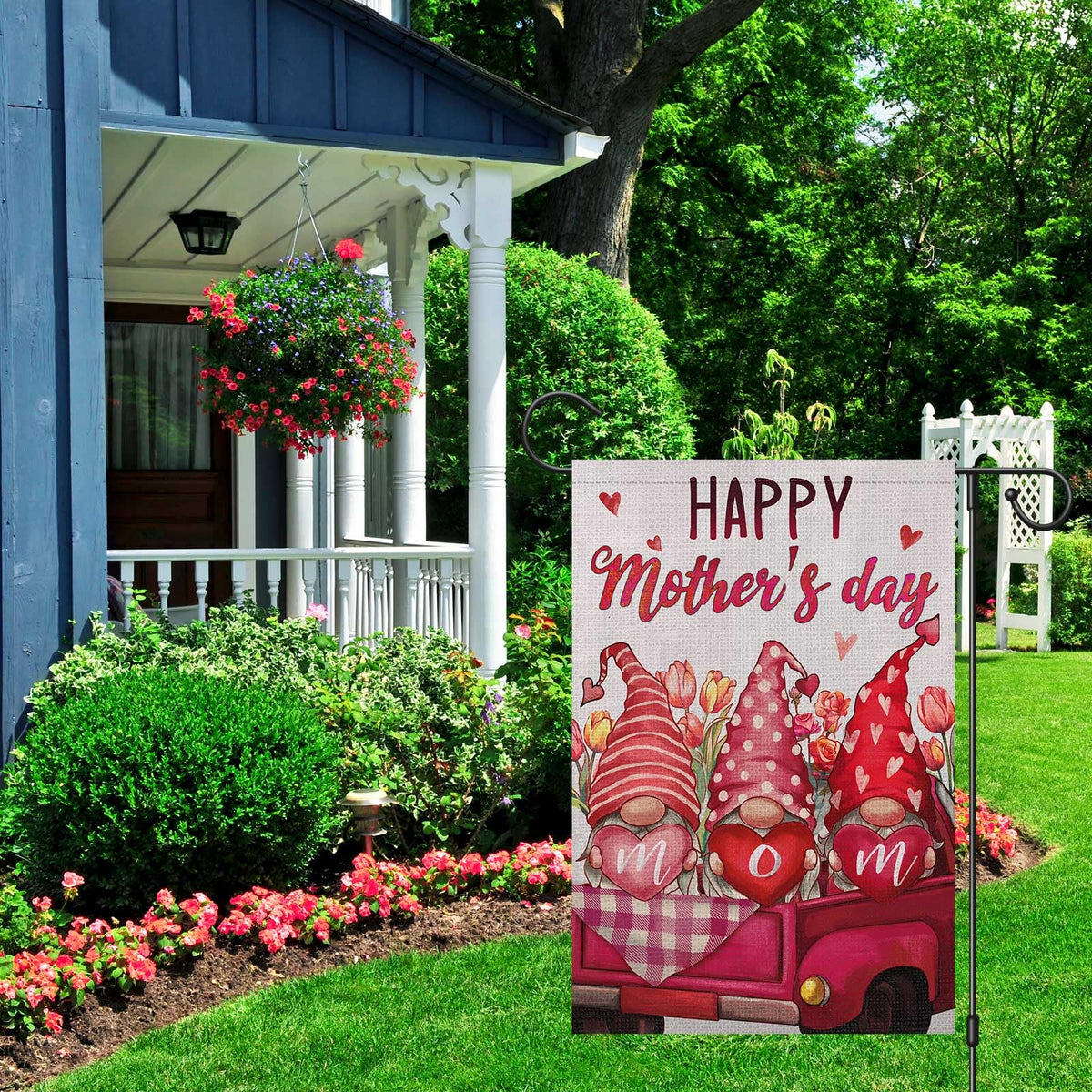 Wodison double-sided print mothers day flag keeps the same design visible from both sides.