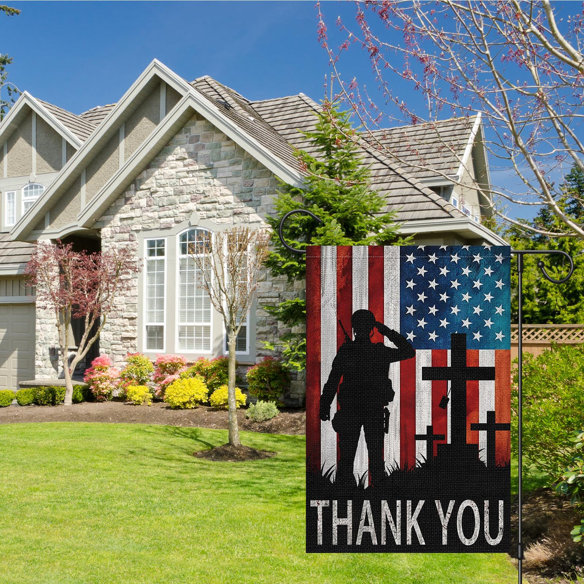 Wodison double-sided printing flag ensures visible design from both garden directions.