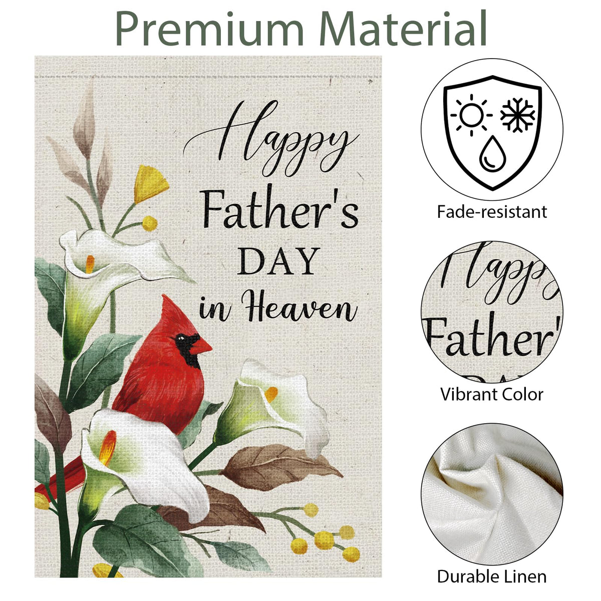 Wodison durable burlap flag suitable for graves or garden spaces.
