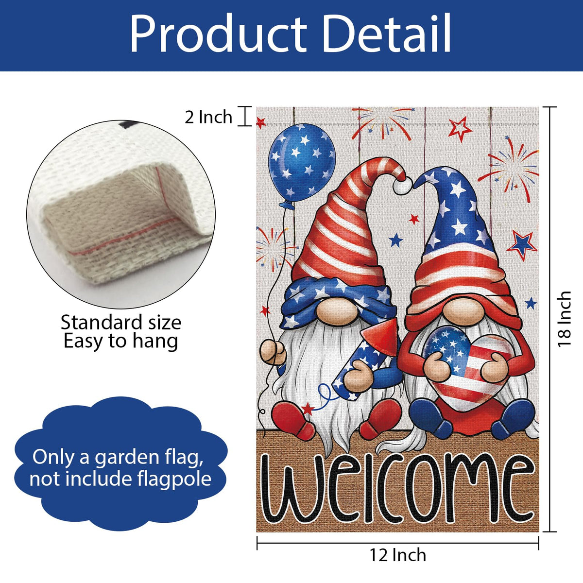 Wodison fade-resistant flag stores neatly for reuse across seasons.