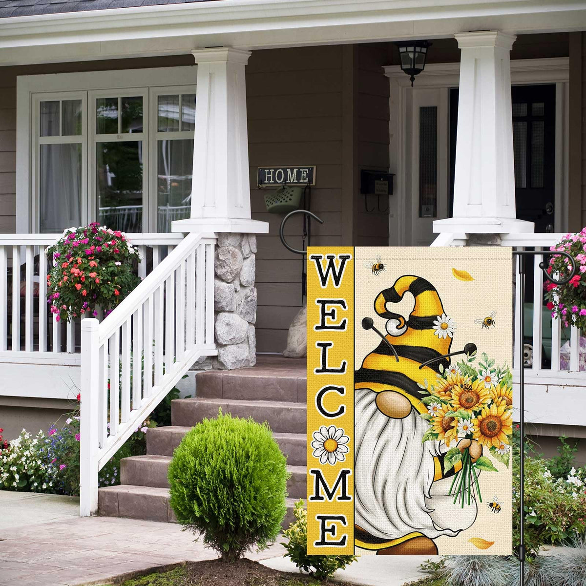 Wodison 12x18 garden flag with top sleeve for standard flag stands.