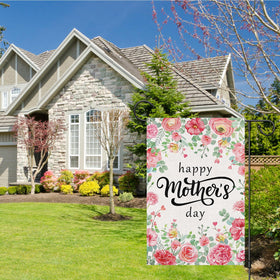 Wodison floral garden flag; double-sided printing for visible messages from both sides.