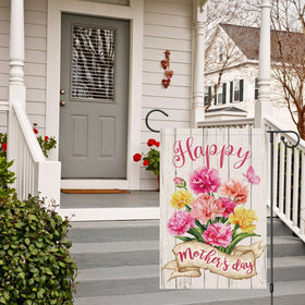 Wodison flag by mailbox creates festive entryway accents that resist weather