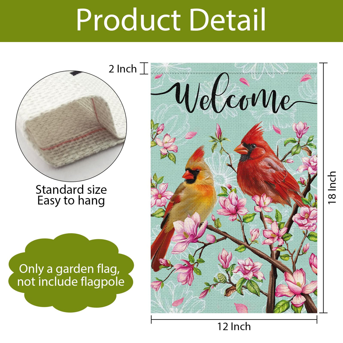 Wodison outdoor yard decor flag designed for porch, patio, and garden spaces.
