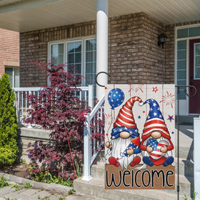 Wodison patriotic garden flag for outdoor use on porches lawns and balconies.
