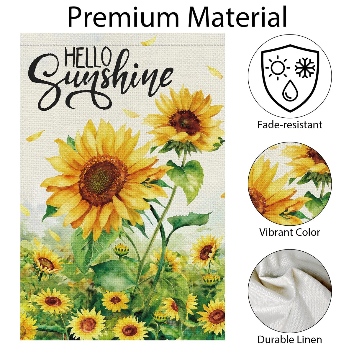 Wodison spring summer banner Hello Sunshine enhances garden scenes