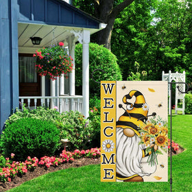 Wodison garden flag with a gnome design, ideal for porch or yard decor.