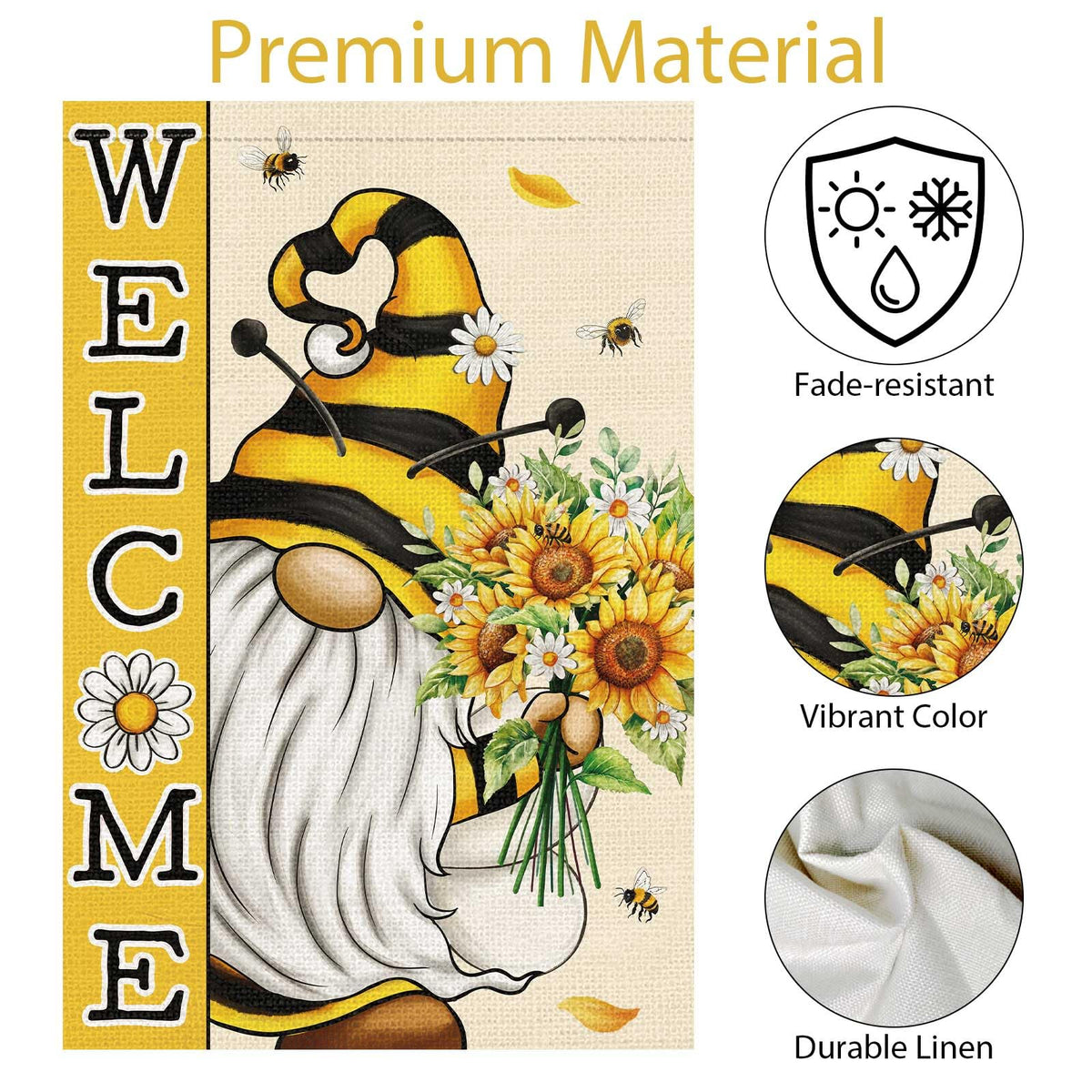Wodison weather-resistant flag, durable against sun and rain for seasonal decor.