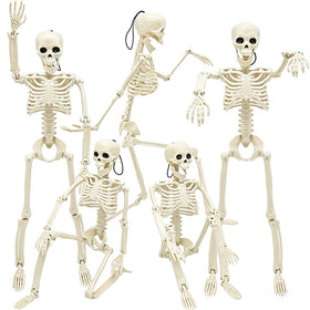 WODMAZ 16-inch five-pack skeletons for versatile Halloween display.