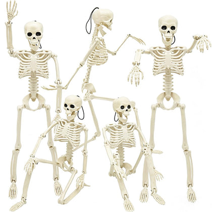 WODMAZ 16-inch five-pack skeletons for versatile Halloween display.