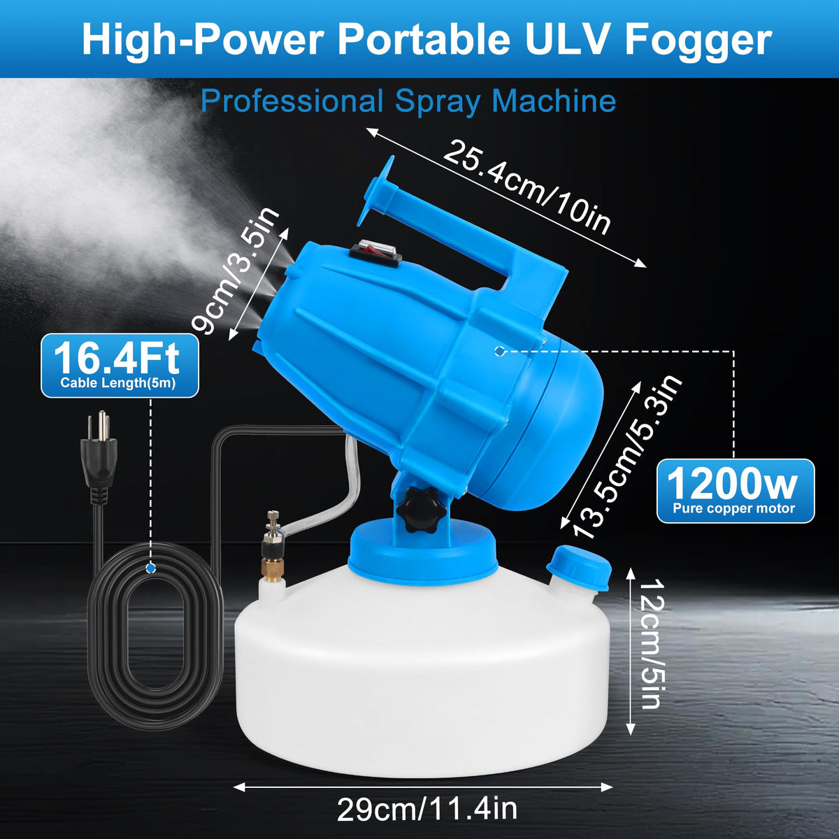 WOEden fogger 5L tank enables longer spraying sessions with fewer refills.
