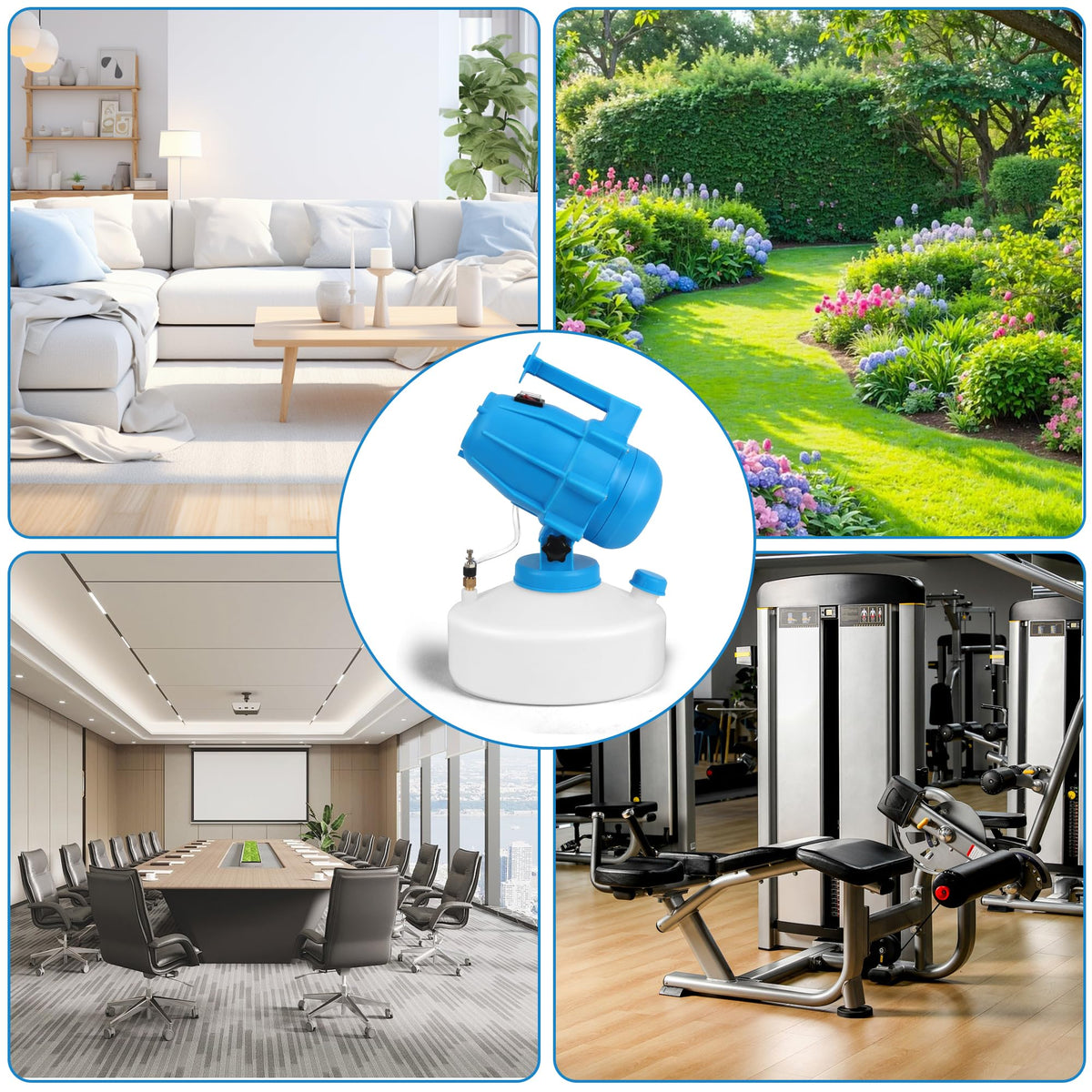 WOEden fogger versatile indoor and outdoor use in various spaces.