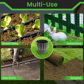WOEden versatile stakes secure weed barriers, drip tubing, and tarps