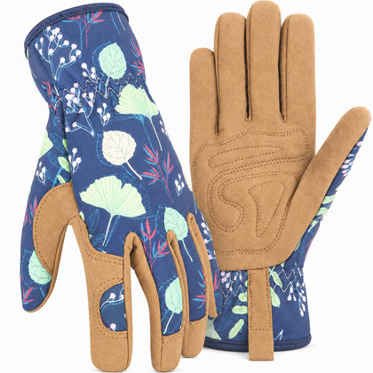 WOHEER leather gloves with grip-palm for secure tool handling