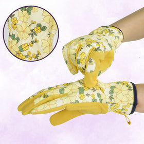 WOHEER woman pruning glove in action for flower bed care