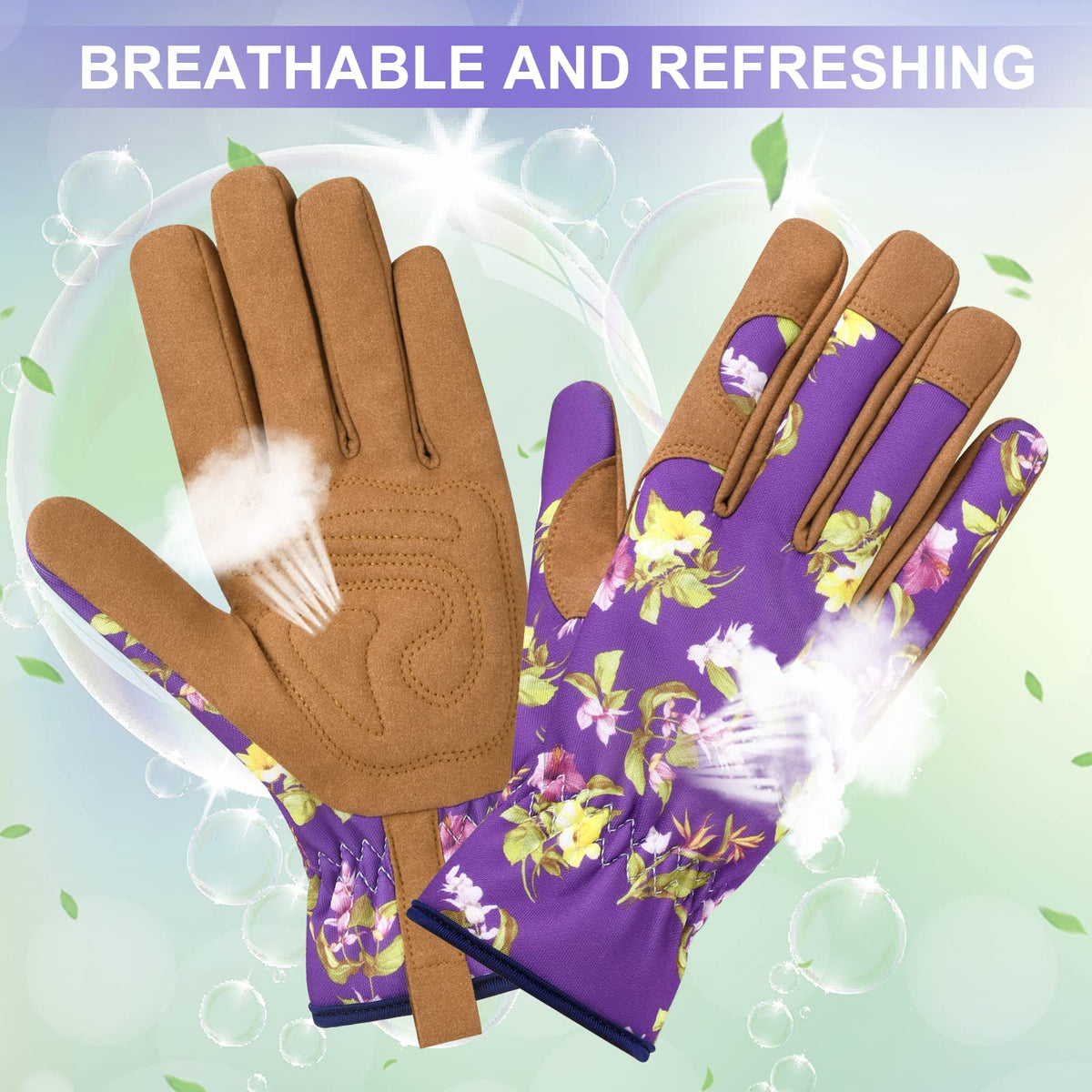 WOHEER elastic-wrist gloves provide secure fit and reduce dirt entry.