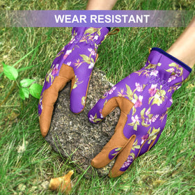 WOHEER anti-scratch leather gloves protect hands during pruning and weeding.