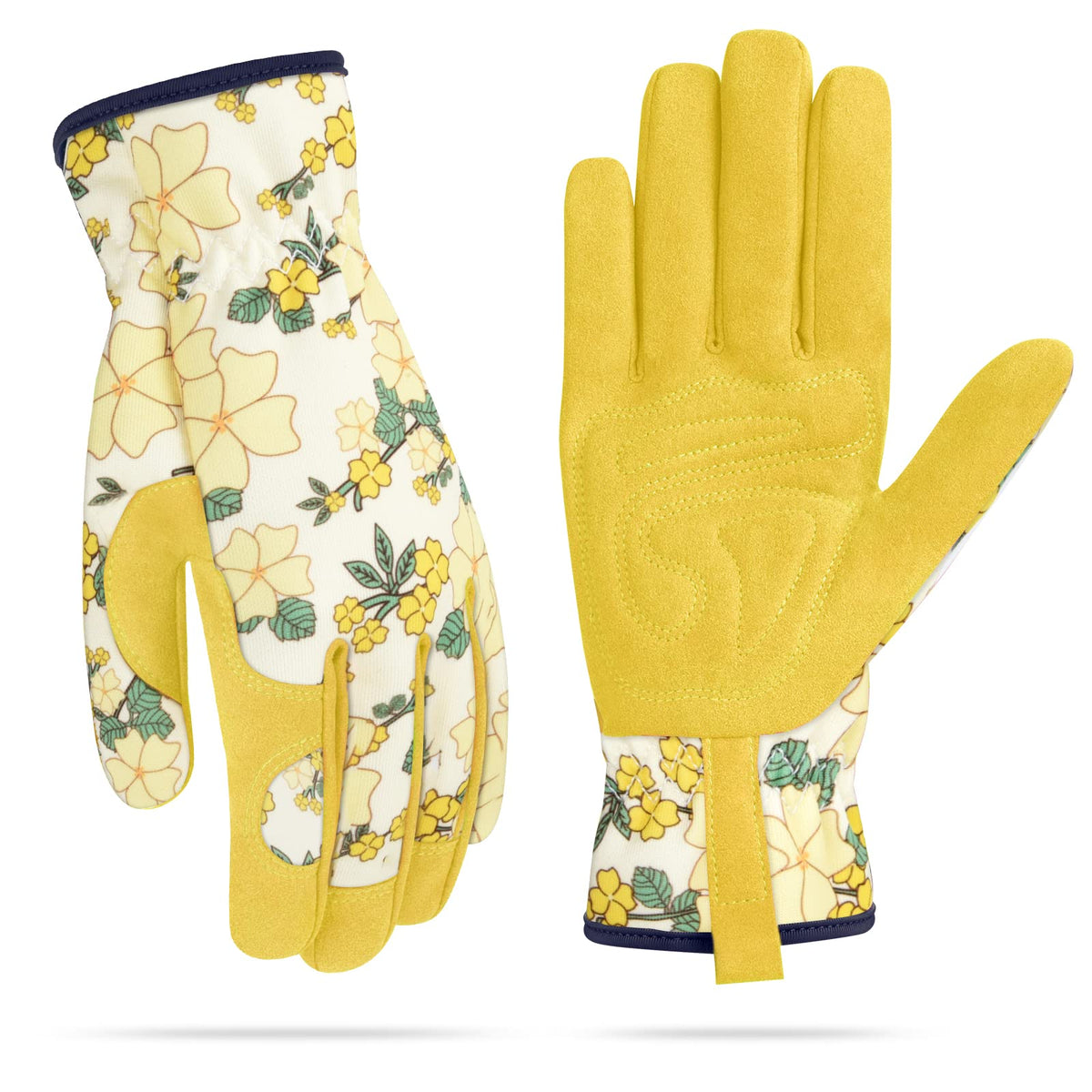 WOHEER women's leather gardening gloves with thorn-proof protection for digging.