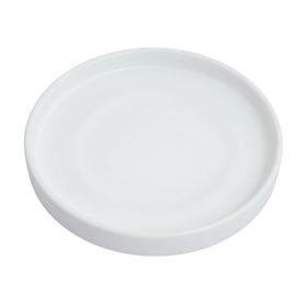 Woiida 15-inch ceramic saucer with matte white finish and large outer diameter.