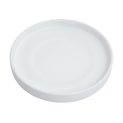 Woiida 15-inch ceramic saucer with matte white finish and large outer diameter.