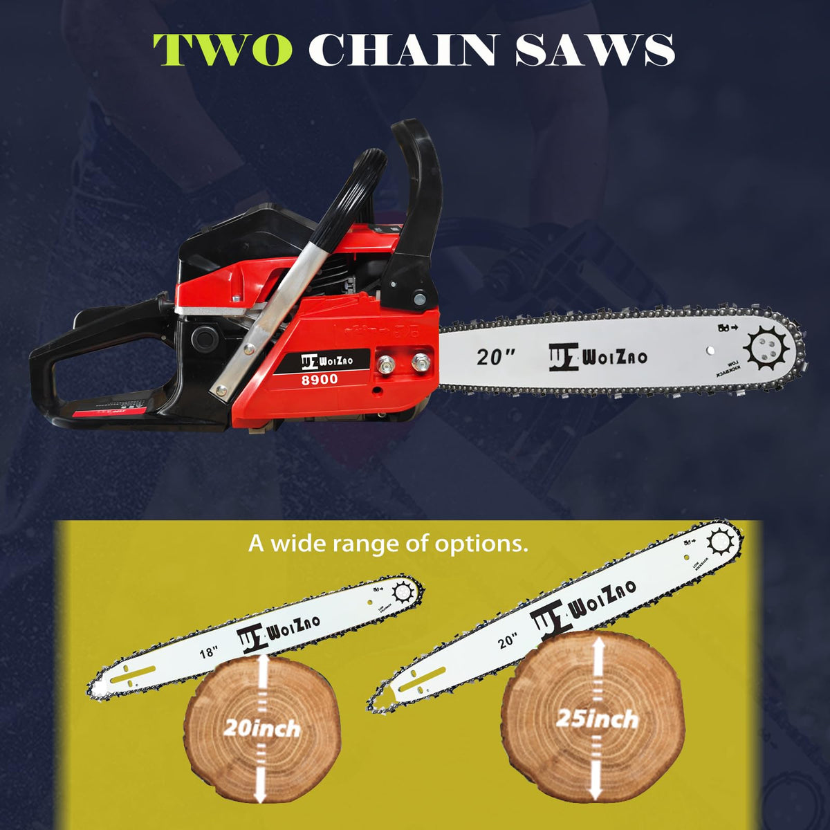 WOIZAO chain brake feature in action for improved safety.