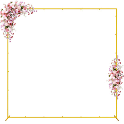 Wokceer square wedding arch stand, front view serves as elegant ceremony backdrop.