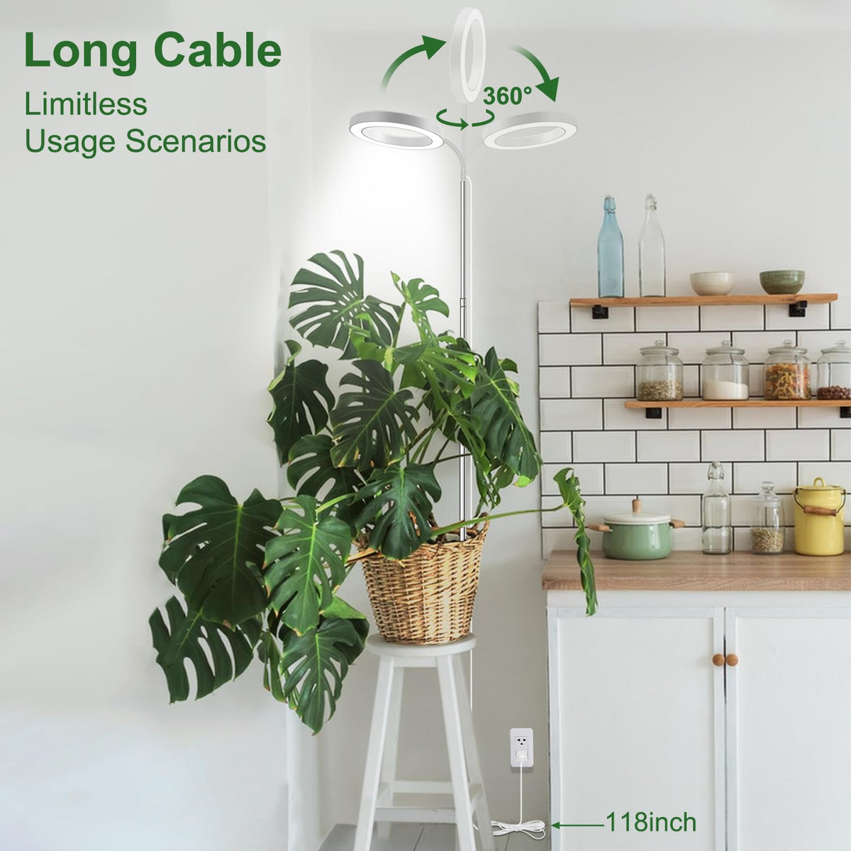 wolezek Grow Light height adjustable design fits tall and short setups