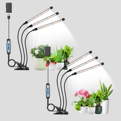 wolezek grow lights 2-pack front view—compact kit for versatile indoor gardening.