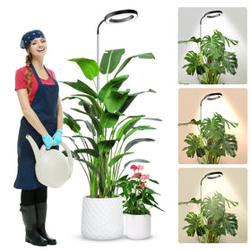 Wolezek Grow Lights with 360° gooseneck enables precise directional lighting for targeted leaf growth.