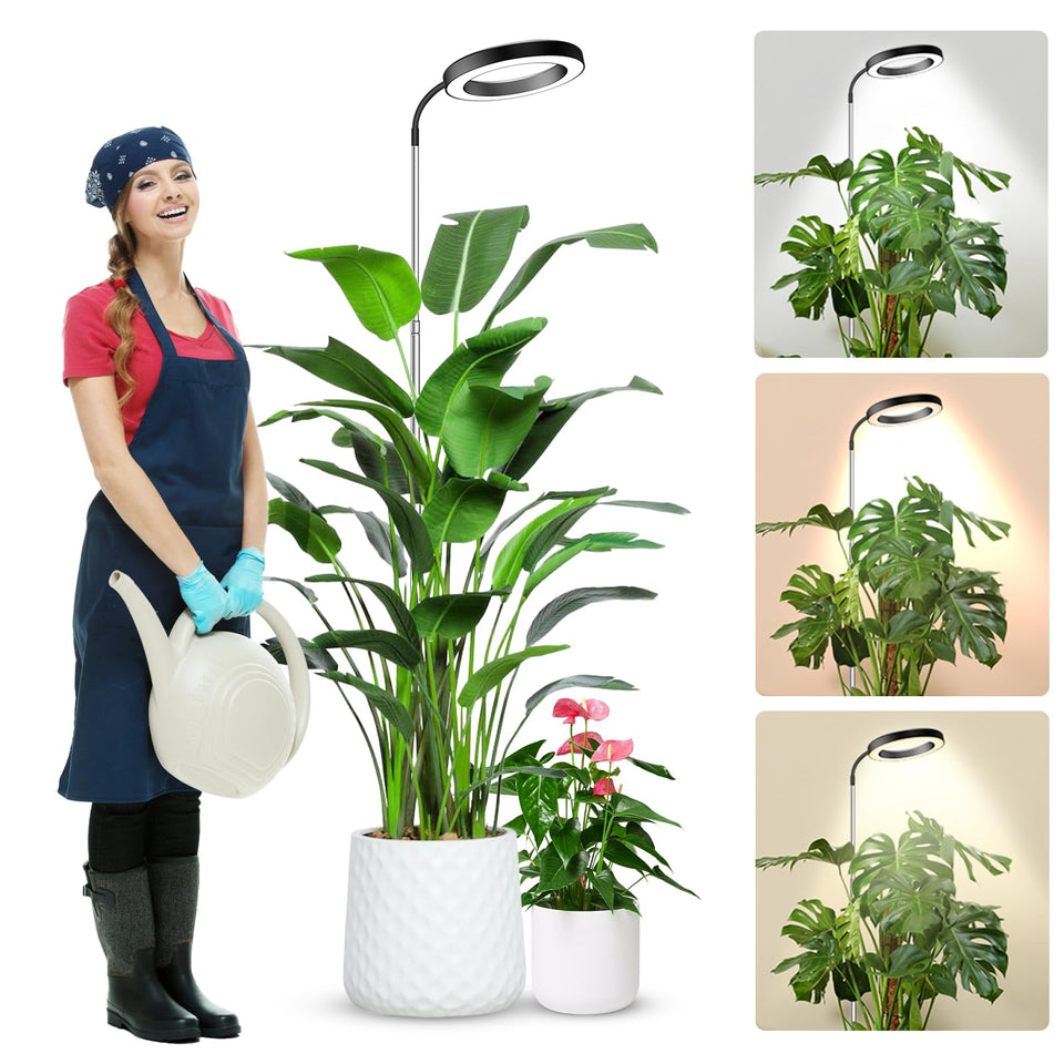 Wolezek Grow Lights with 360° gooseneck enables precise directional lighting for targeted leaf growth.