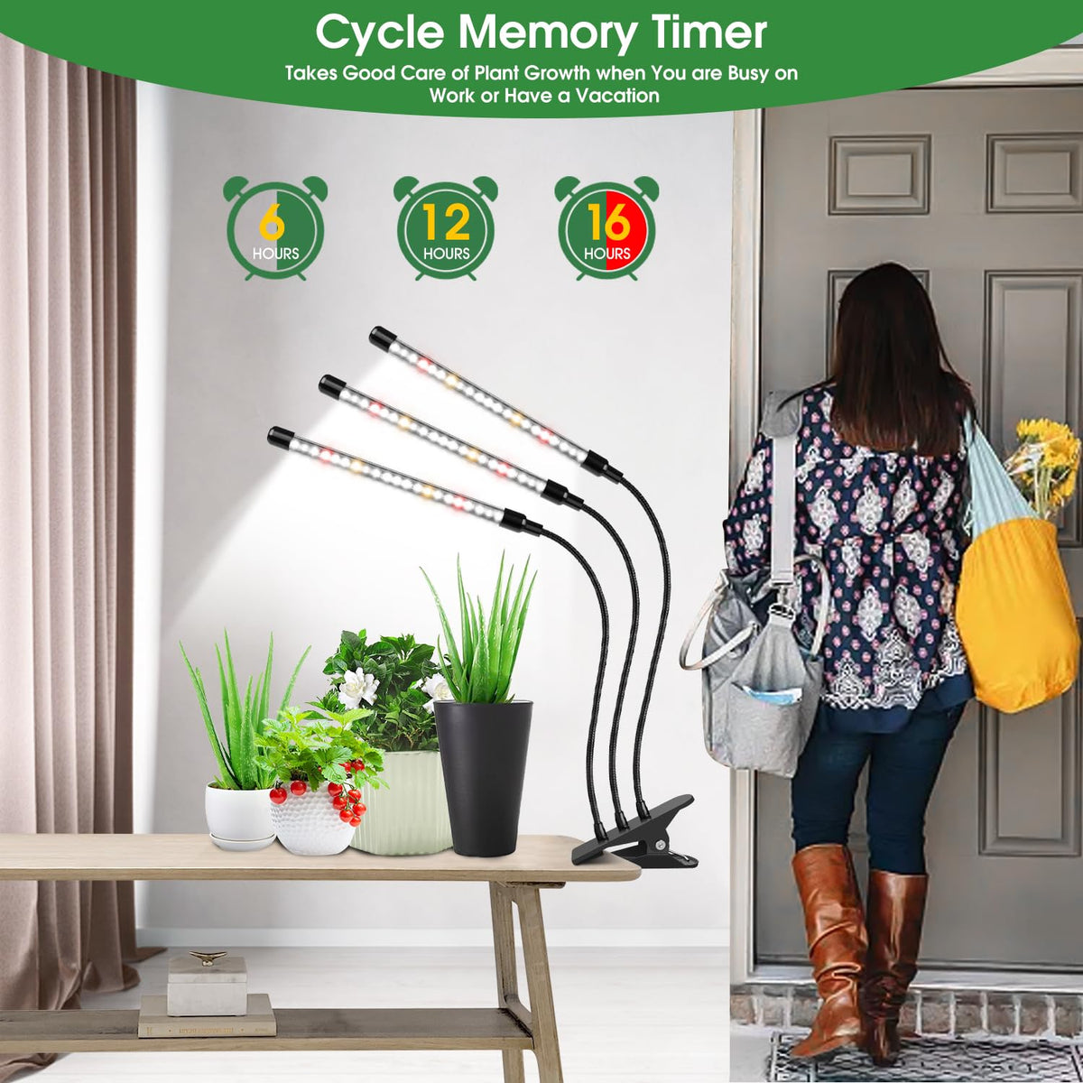 wolezek grow lights easy-install clamp—360° gooseneck for precise lighting.