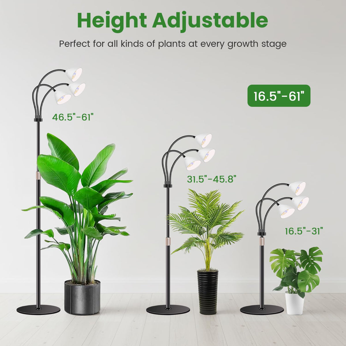 Dimmable brightness and auto timer for hands-free plant care