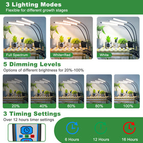 wolezek grow lights timer function—auto on/off scheduling for plants.