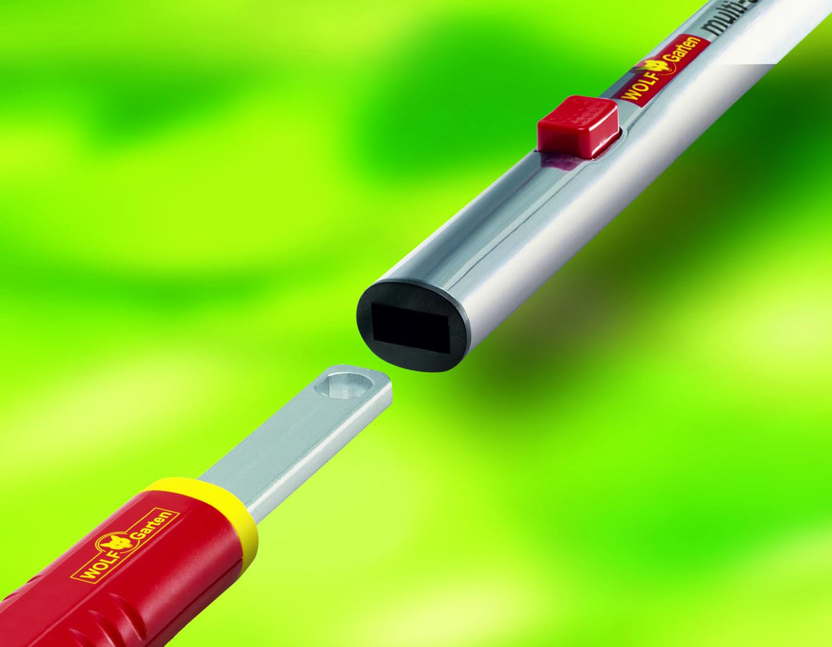 WOLF Garten ZMA150 attaches with a secure one-click connection for quick tool conversion