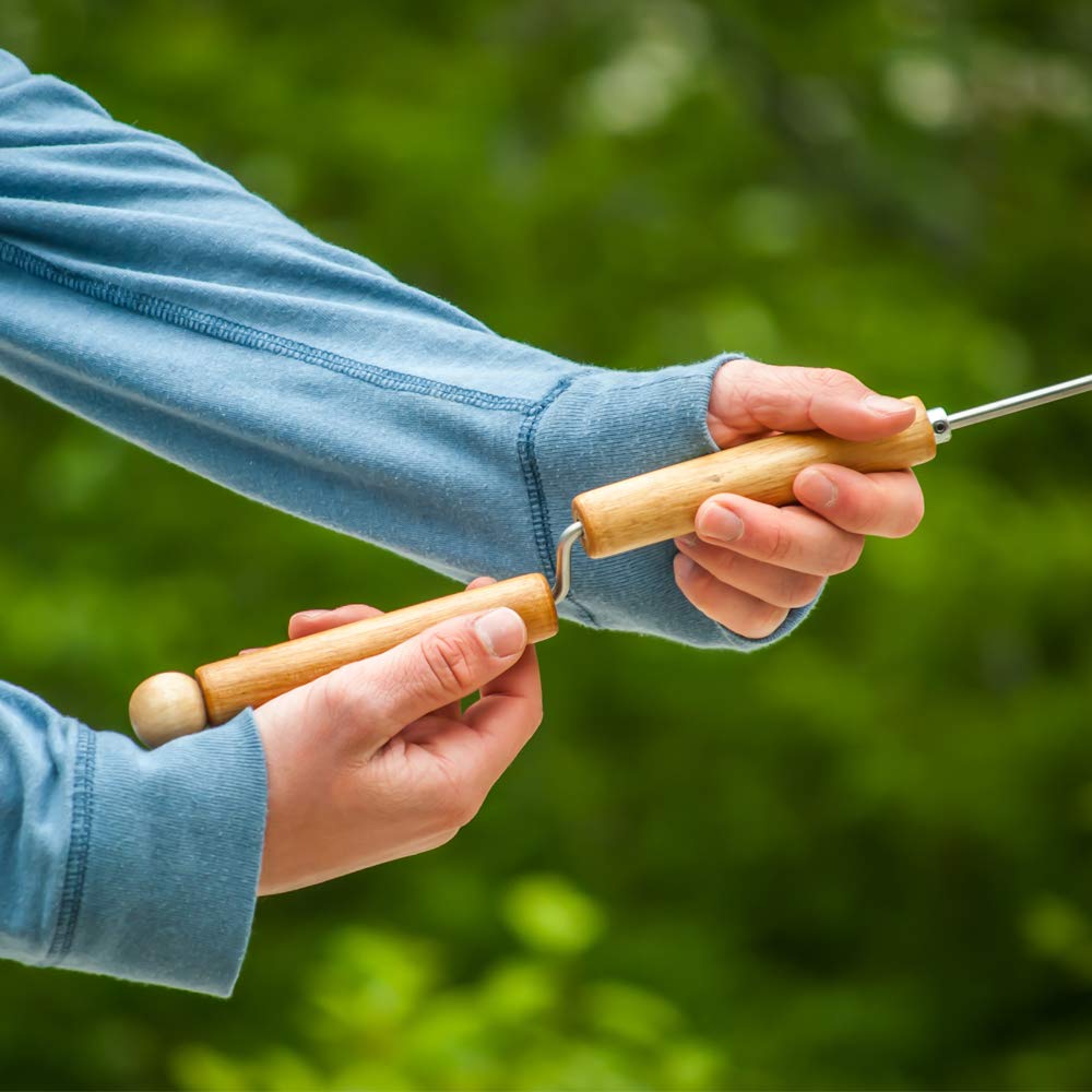 Wolf'em 32-inch stainless steel skewers with hardwood handles