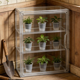 Wollibao mini greenhouse stackable design for space-saving setup.