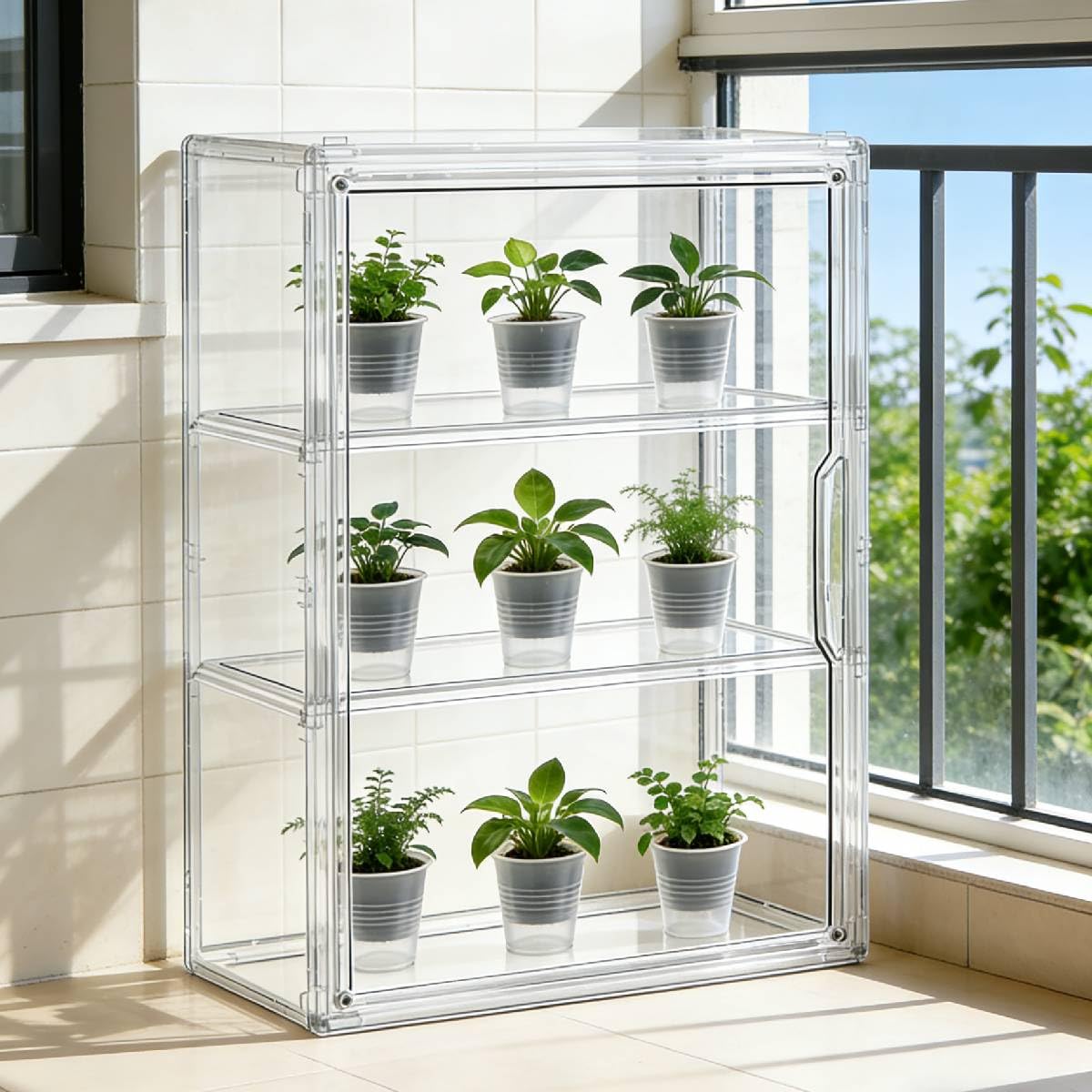 Wollibao mini greenhouse waterproof seal shields plants from wind and rain.
