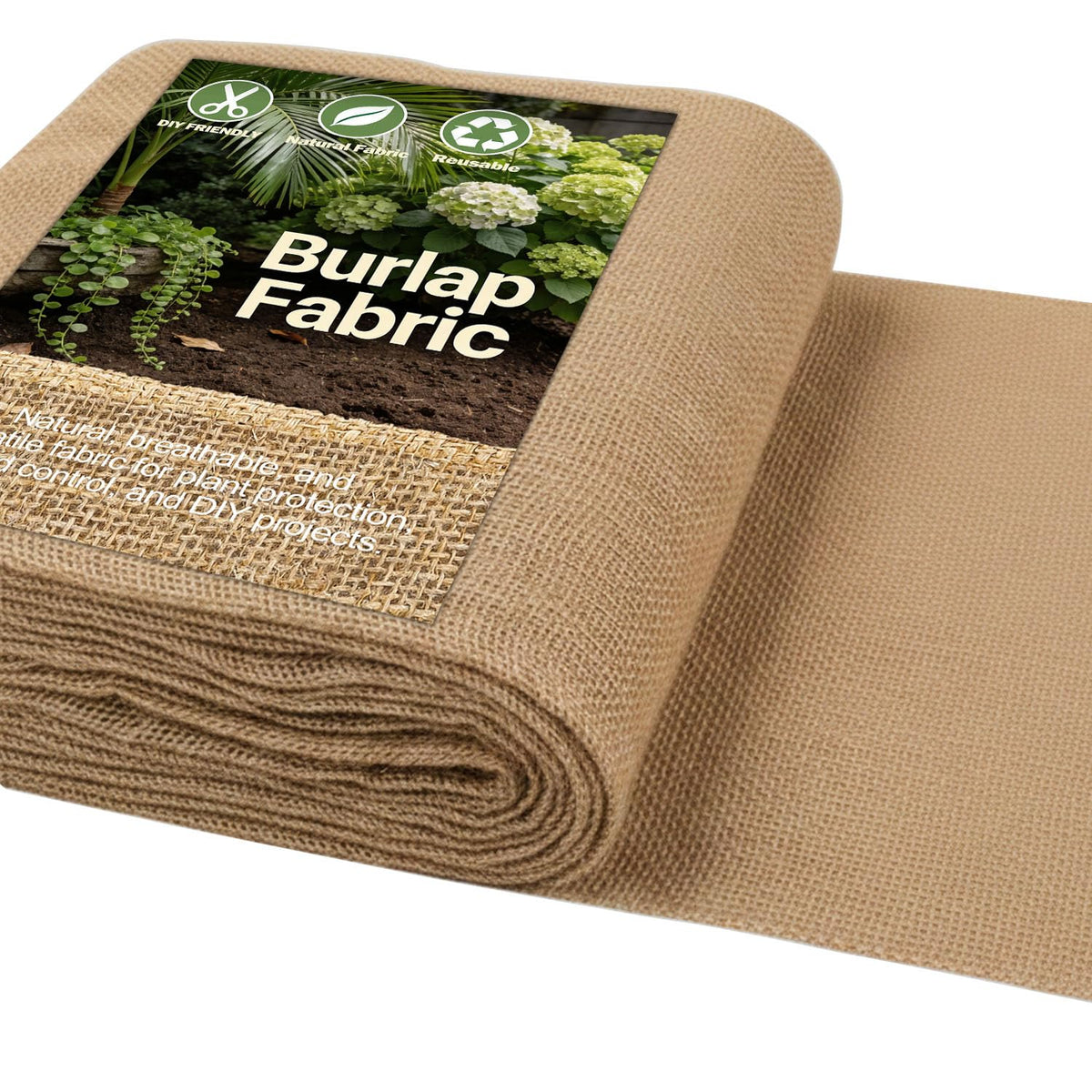 WOLOGO burlap roll 40x30 unrolled for garden coverage and plant protection
