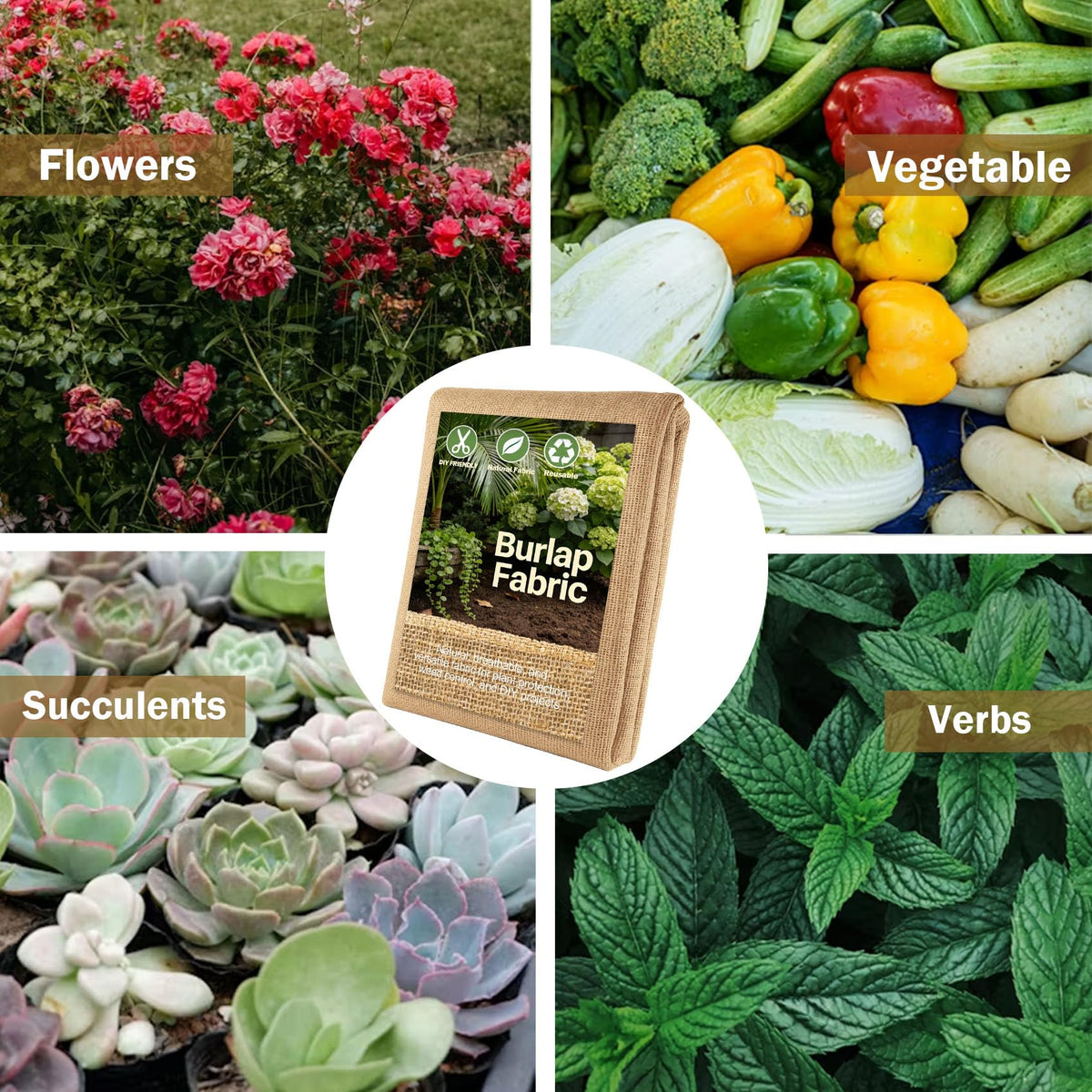 WOLOGO burlap as weed barrier in garden beds