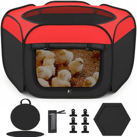 WOLOGO chicken brooder box pop-up setup shows quick, portable chick housing