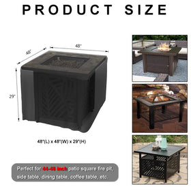 WOMACO heavy-duty square cover in 420D Oxford fabric protects furniture from moisture