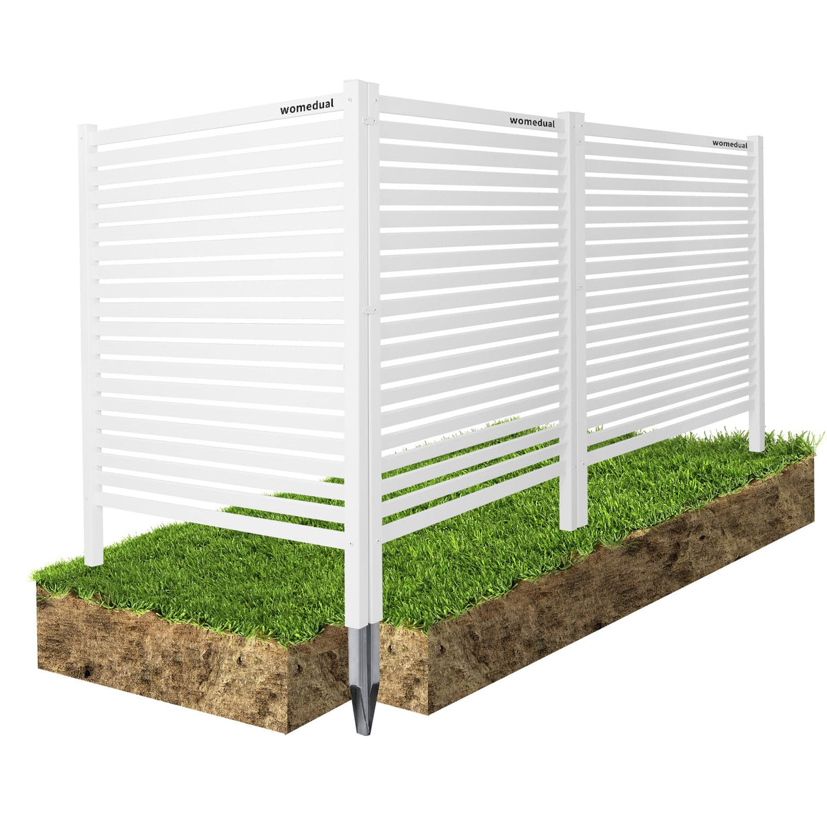 WOMEDUAL air-conditioner fence front view shields AC unit with privacy.