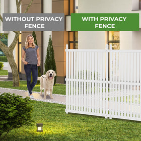 WOMEDUAL noise-reducing fence around AC unit enhances outdoor comfort.