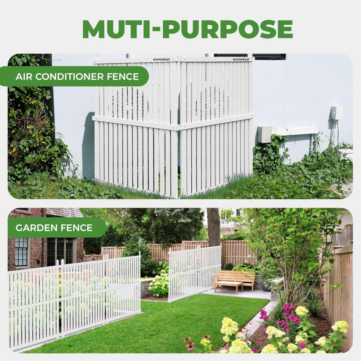 WOMEDUAL trash can fence installation promotes odor control and debris management.